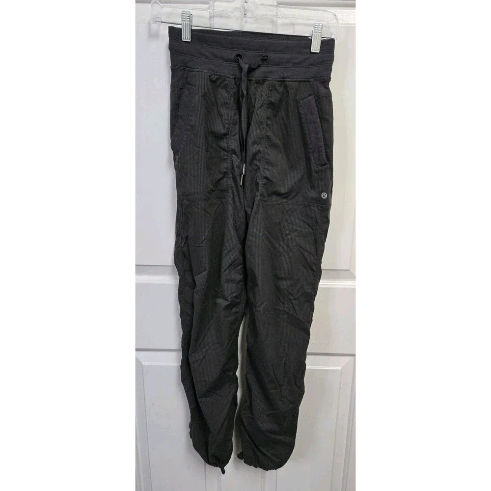 Lululemon Street To Studio Pants Size 2 Grey Pinstripe Jogger LW5SENOR